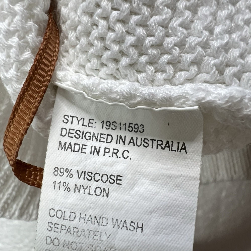 Manning Cartell White Knit Sweater Sm Asymmetric Fringe Avant Garde Minimalist - Picture 10 of 15